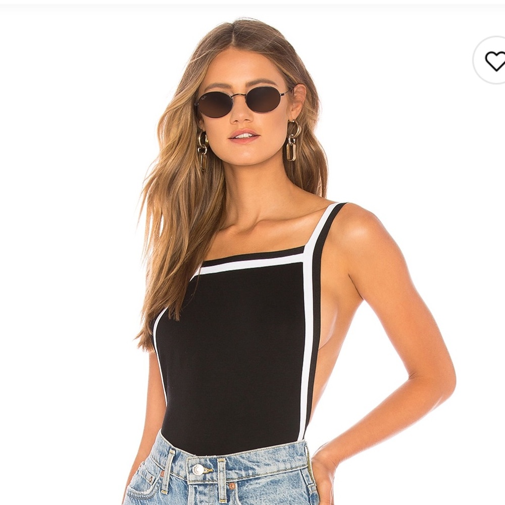 Revolve Lizbeth Bodysuit in Black and White